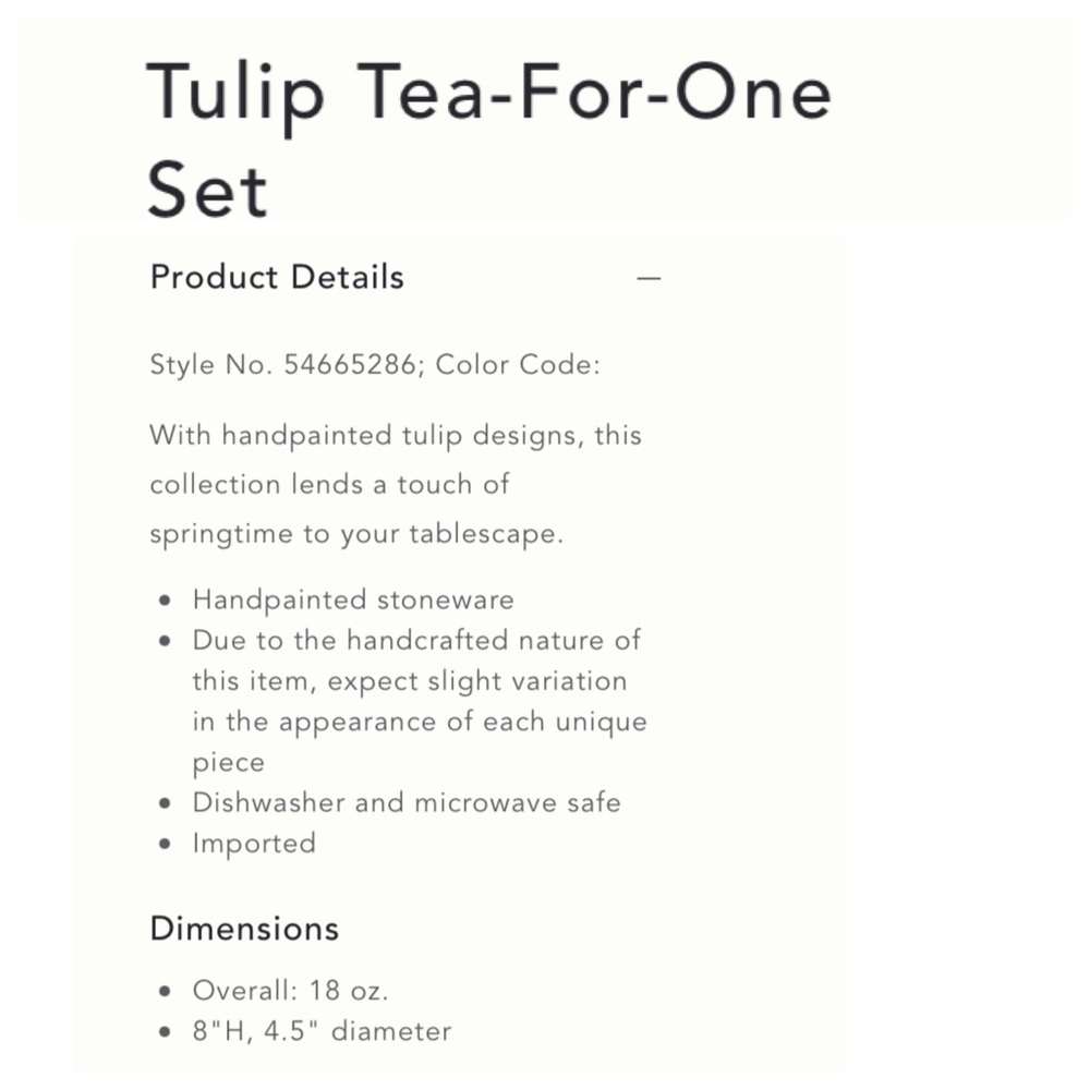 Anthropologie Tulip Tea-For-One Cup - Picture 8 of 8